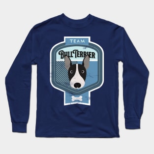 Team Bull Terrier - Distressed English Bull Terrier Beer Label Design Long Sleeve T-Shirt